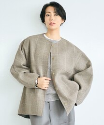 極美品✨完売✨24AW 自由区 ライトリバーノーカラー ジャケット ネイビー 自由区｜ジユウクのノーカラーコート通販 - ZOZOTOWN