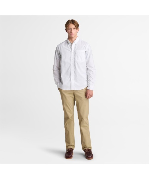 Timberland(ティンバーランド)の「長袖 ヤーンダイ オックスフォード シャツ メンズ(シャツ/ブラウス・メンズ・ホワイト・SMALL/MEDIUM/LARGE/X-LARGE/XX-LARGE/X-SMALL)」の4枚目の写真