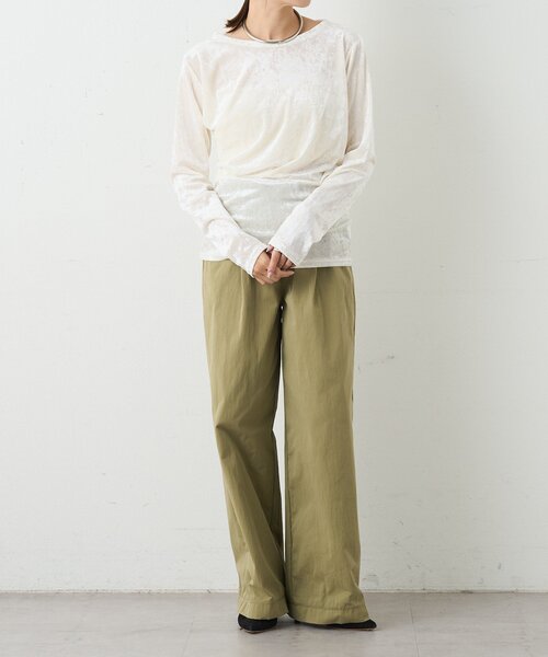 SHENERY（シーナリー）の「シアーベロアトップス（Tシャツ/カットソー・レディース・オフホワイト/ブラウン/ネイビー・FREE）」の19枚目の写真