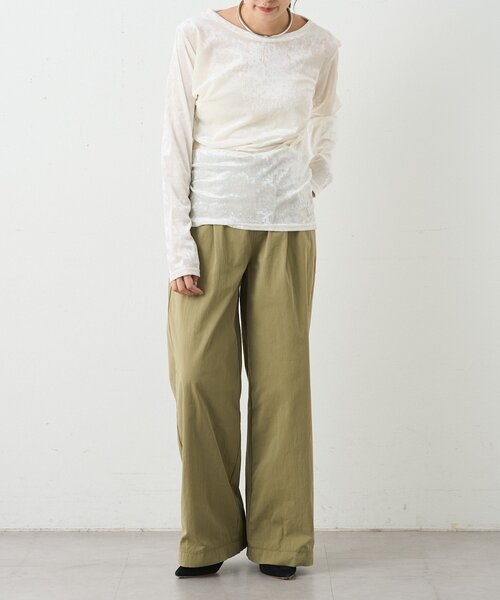 SHENERY（シーナリー）の「シアーベロアトップス（Tシャツ/カットソー・レディース・オフホワイト/ブラウン/ネイビー・FREE）」の20枚目の写真