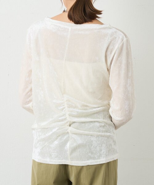 SHENERY（シーナリー）の「シアーベロアトップス（Tシャツ/カットソー・レディース・オフホワイト/ブラウン/ネイビー・FREE）」の7枚目の写真