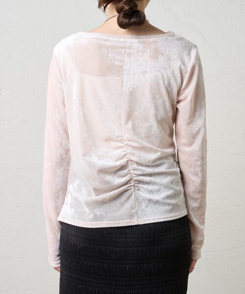 SHENERY（シーナリー）の「シアーベロアトップス（Tシャツ/カットソー・レディース・オフホワイト/ブラウン/ネイビー・FREE）」の12枚目の写真