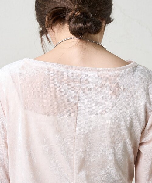 SHENERY（シーナリー）の「シアーベロアトップス（Tシャツ/カットソー・レディース・オフホワイト/ブラウン/ネイビー・FREE）」の14枚目の写真