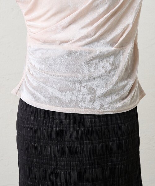 SHENERY（シーナリー）の「シアーベロアトップス（Tシャツ/カットソー・レディース・オフホワイト/ブラウン/ネイビー・FREE）」の16枚目の写真