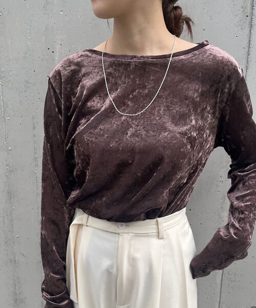 K*y様 OHGA ベロアトップス セール】シアーベロアトップス（Tシャツ/カットソー）｜SHENERY