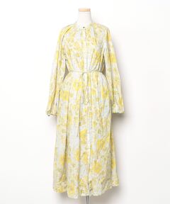 フレンチスリーブエアリープリーツプリントワンピース French Sleeve Airy Pleated Printed one-piece フレンチ