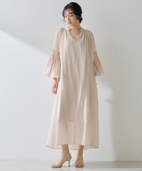 Whim Gazette コットンシフォンティアードワンピース Whim Gazette（ウィムガゼット）の「コットンシフォンティアード