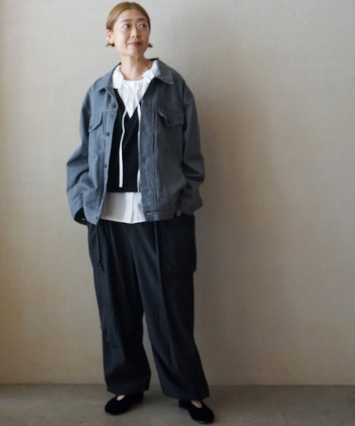 JOURNAL STANDARD LUXE(ジャーナルスタンダード ラックス)の「12OZデニム ルーズジャケット(デニムジャケット・レディース・ネイビー/グレー・FREE)」の3枚目の写真