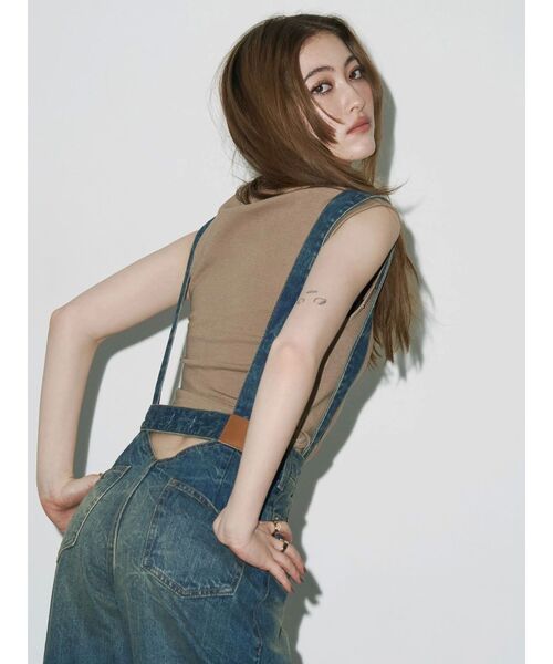 EVRIS（エヴリス）の「スタッズグラフィックタンクトップ（タンクトップ・レディース・ブラウン/ホワイト/ブラック・FREE）」の5枚目の写真