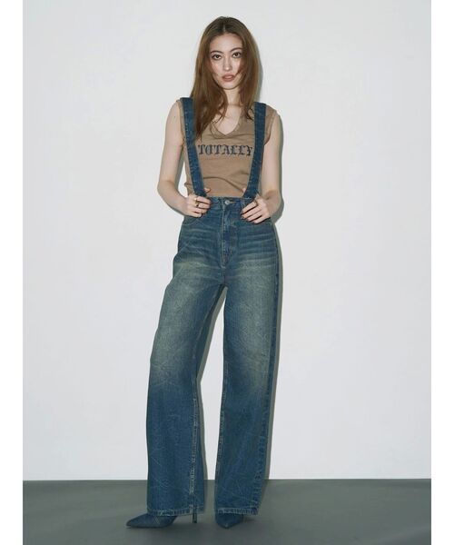 EVRIS（エヴリス）の「スタッズグラフィックタンクトップ（タンクトップ・レディース・ブラウン/ホワイト/ブラック・FREE）」の6枚目の写真