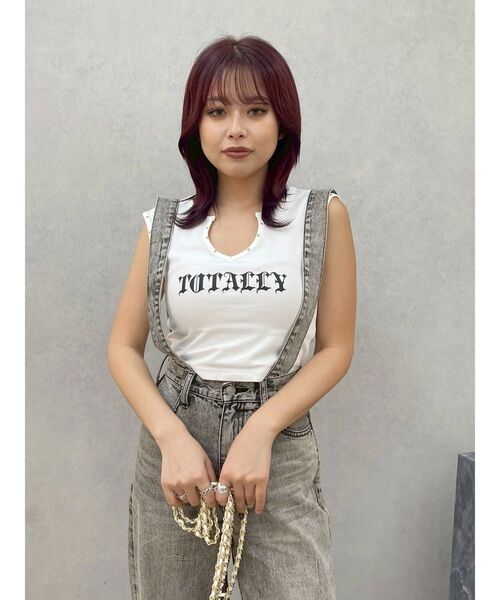 EVRIS（エヴリス）の「スタッズグラフィックタンクトップ（タンクトップ・レディース・ブラウン/ホワイト/ブラック・FREE）」の15枚目の写真