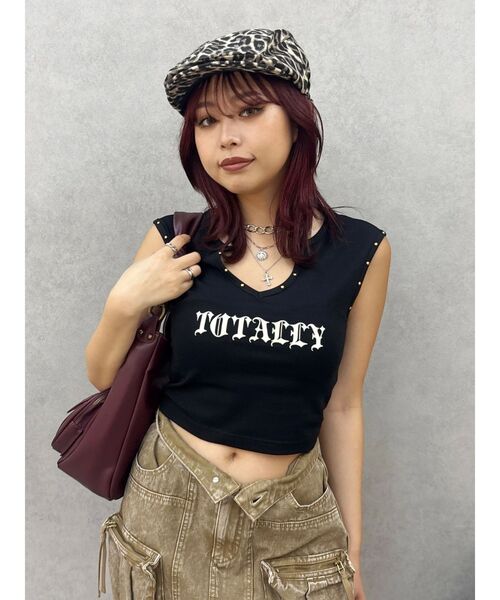 EVRIS（エヴリス）の「スタッズグラフィックタンクトップ（タンクトップ・レディース・ブラウン/ホワイト/ブラック・FREE）」の20枚目の写真