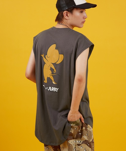 Tom&Jerry(トムアンドジェリー)の「【TOM&JERRY】プリント ノースリーブTシャツ(タンクトップ・メンズ・ホワイト/チャコール/ブラック系/ホワイト系・MEDIUM/LARGE/X-LARGE)」の20枚目の写真