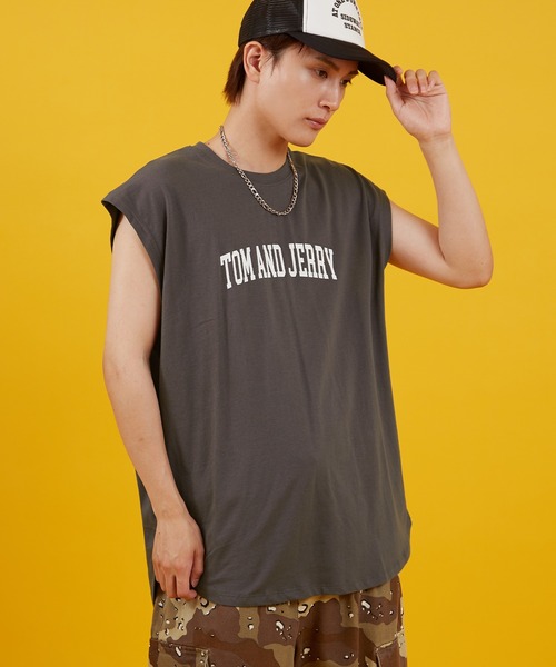 Tom&Jerry(トムアンドジェリー)の「【TOM&JERRY】プリント ノースリーブTシャツ(タンクトップ・メンズ・ホワイト/チャコール/ブラック系/ホワイト系・MEDIUM/LARGE/X-LARGE)」の21枚目の写真