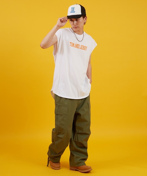 Tom&Jerry(トムアンドジェリー)の「【TOM&JERRY】プリント ノースリーブTシャツ(タンクトップ・メンズ・ホワイト/チャコール/ブラック系/ホワイト系・MEDIUM/LARGE/X-LARGE)」の13枚目の写真