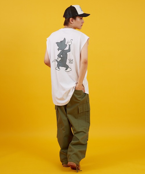 Tom&Jerry(トムアンドジェリー)の「【TOM&JERRY】プリント ノースリーブTシャツ(タンクトップ・メンズ・ホワイト/チャコール/ブラック系/ホワイト系・MEDIUM/LARGE/X-LARGE)」の14枚目の写真