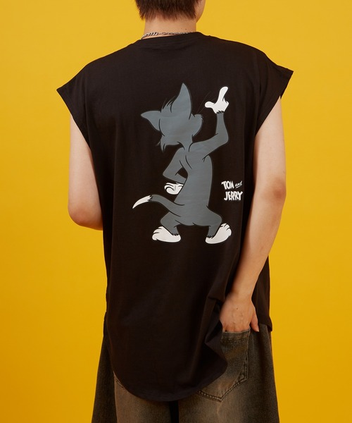 Tom&Jerry(トムアンドジェリー)の「【TOM&JERRY】プリント ノースリーブTシャツ(タンクトップ・メンズ・ホワイト/チャコール/ブラック系/ホワイト系・MEDIUM/LARGE/X-LARGE)」の15枚目の写真