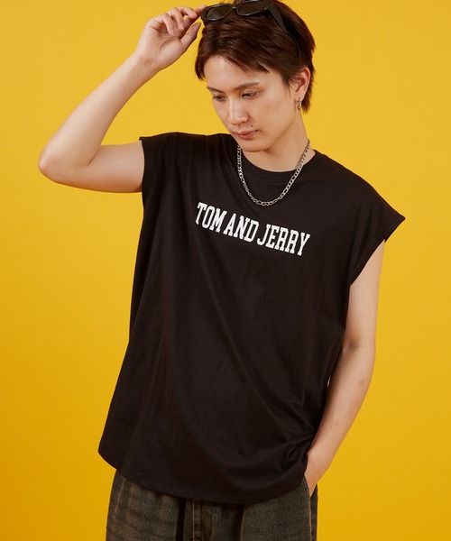Tom&Jerry(トムアンドジェリー)の「【TOM&JERRY】プリント ノースリーブTシャツ(タンクトップ・メンズ・ホワイト/チャコール/ブラック系/ホワイト系・MEDIUM/LARGE/X-LARGE)」の16枚目の写真
