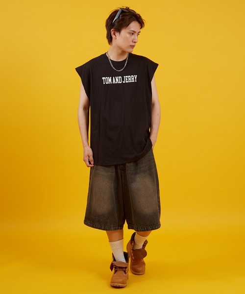 Tom&Jerry(トムアンドジェリー)の「【TOM&JERRY】プリント ノースリーブTシャツ(タンクトップ・メンズ・ホワイト/チャコール/ブラック系/ホワイト系・MEDIUM/LARGE/X-LARGE)」の18枚目の写真