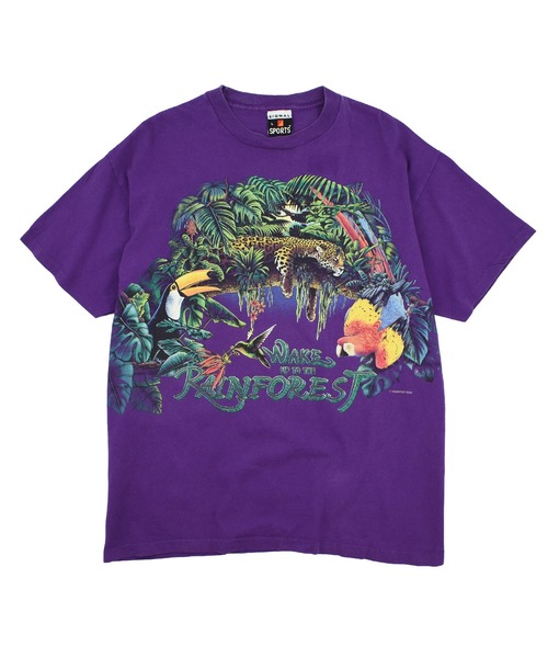 【USED】90’s SIGNAL “Wake Up To The Rainforest” アニマル Tシャツ USA製