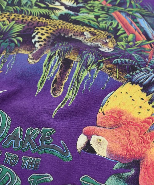 LABORATORY R（ラボラトリーアール）の「【USED】90’s SIGNAL “Wake Up To The Rainforest” アニマル Tシャツ USA製（Tシャツ/カットソー・メンズ・パープル・LARGE）」の3枚目の写真