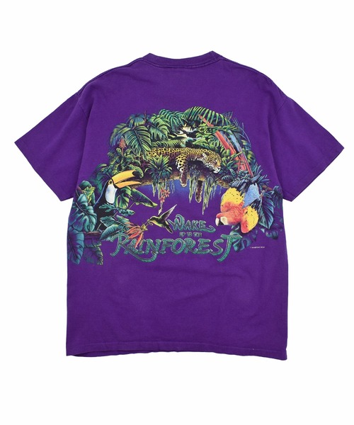 LABORATORY R（ラボラトリーアール）の「【USED】90’s SIGNAL “Wake Up To The Rainforest” アニマル Tシャツ USA製（Tシャツ/カットソー・メンズ・パープル・LARGE）」の9枚目の写真