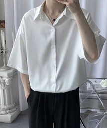 ドレープ スムース オーバーサイズ ハーフスリーブ シャツ