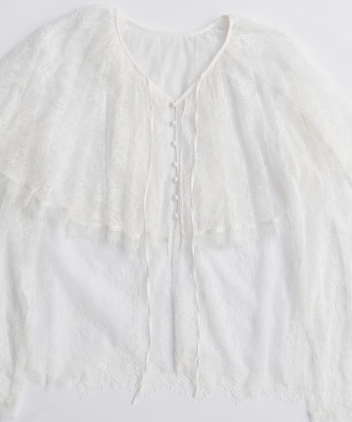 Lace Cape Blouse/レースケープブラウス【MAISON SPECIAL/メゾン