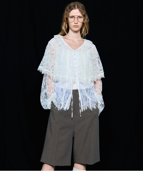Lace Cape Blouse/レースケープブラウス【MAISON SPECIAL/メゾン