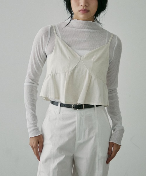 NUJOH(ヌゾ)の「Loop Linen Bustier / ループ リネン ビスチェ(キャミソール・レディース・クリーム/オートミール・FREE)」の2枚目の写真