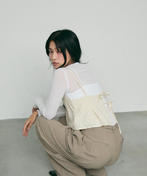 NUJOH(ヌゾ)の「Loop Linen Bustier / ループ リネン ビスチェ(キャミソール・レディース・クリーム/オートミール・FREE)」の14枚目の写真