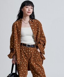 カントリーフラワー コーデュロイシャツ＜セットアップ対応＞/小花柄