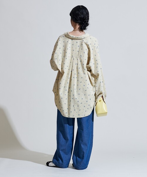 FREAK'S STORE(フリークスストア)の「カントリーフラワー コーデュロイシャツ<セットアップ対応>/小花柄(シャツ/ブラウス・レディース・キャメル/チャコール/ナチュラル・フリ-)」の8枚目の写真
