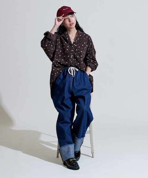 FREAK'S STORE(フリークスストア)の「カントリーフラワー コーデュロイシャツ<セットアップ対応>/小花柄(シャツ/ブラウス・レディース・キャメル/チャコール/ナチュラル・フリ-)」の20枚目の写真