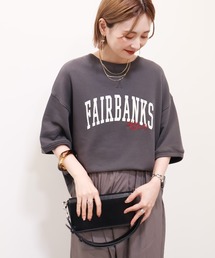 ⭐️aです　グレー トレーナー ロンドン風景 イラスト付き The Simpsons nine-square grid cartoon print dropped shoulder