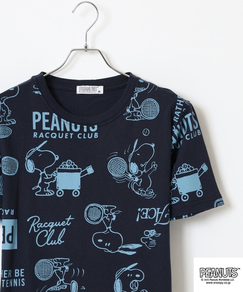 PEANUTS(ピーナッツ)の「PEANUTS 総柄プリント天竺半袖Tシャツ(Tシャツ/カットソー・メンズ・ブラック/ブルーグレー/杢グレー/オートミール/ネイビー/ライトグリーン・M/L/LL)」の6枚目の写真