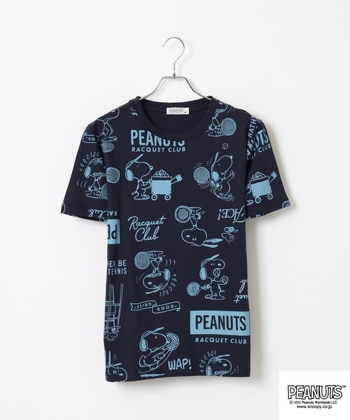 PEANUTS(ピーナッツ)の「PEANUTS 総柄プリント天竺半袖Tシャツ(Tシャツ/カットソー・メンズ・ブラック/ブルーグレー/杢グレー/オートミール/ネイビー/ライトグリーン・M/L/LL)」の13枚目の写真