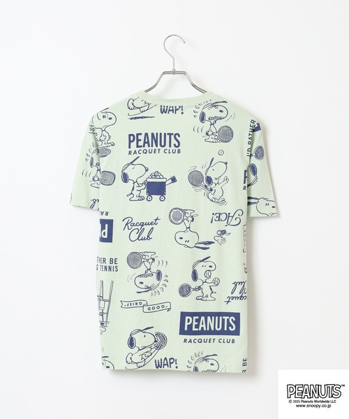 PEANUTS(ピーナッツ)の「PEANUTS 総柄プリント天竺半袖Tシャツ(Tシャツ/カットソー・メンズ・ブラック/ブルーグレー/杢グレー/オートミール/ネイビー/ライトグリーン・M/L/LL)」の16枚目の写真