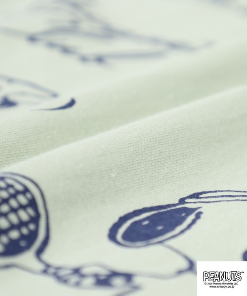 PEANUTS(ピーナッツ)の「PEANUTS 総柄プリント天竺半袖Tシャツ(Tシャツ/カットソー・メンズ・ブラック/ブルーグレー/杢グレー/オートミール/ネイビー/ライトグリーン・M/L/LL)」の18枚目の写真