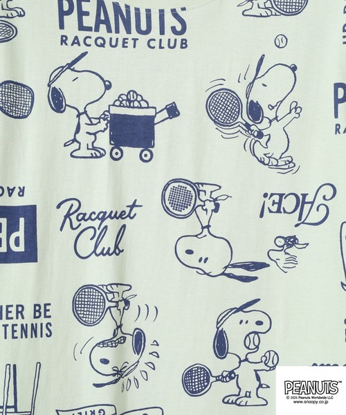 PEANUTS(ピーナッツ)の「PEANUTS 総柄プリント天竺半袖Tシャツ(Tシャツ/カットソー・メンズ・ブラック/ブルーグレー/杢グレー/オートミール/ネイビー/ライトグリーン・M/L/LL)」の17枚目の写真