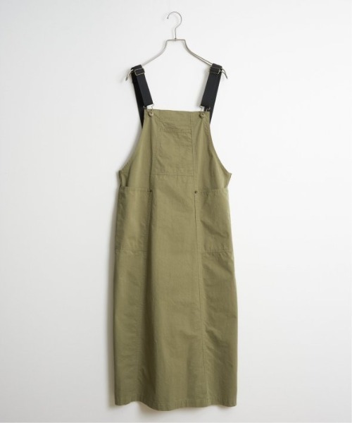 LBC（エルビーシー）の「コットンツイルワークジャンスカ（ワンピース・レディース・ベージュ/チャコールグレー/エメラルド・M）」の6枚目の写真