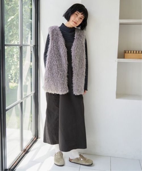 LBC（エルビーシー）の「コットンツイルワークジャンスカ（ワンピース・レディース・ベージュ/チャコールグレー/エメラルド・M）」の21枚目の写真