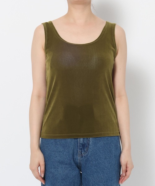 mysty woman（ミスティウーマン）の「【WEB限定】2WAYシアーベロアタンク 594112（タンクトップ・レディース・ブラック/ブラウン/ボルドー/カーキ・FREE）」の21枚目の写真