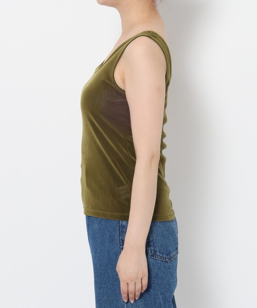 mysty woman（ミスティウーマン）の「【WEB限定】2WAYシアーベロアタンク 594112（タンクトップ・レディース・ブラック/ブラウン/ボルドー/カーキ・FREE）」の22枚目の写真