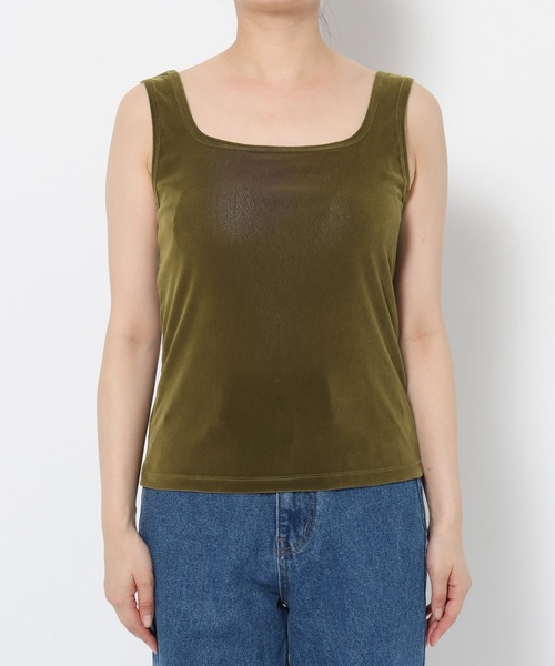 mysty woman（ミスティウーマン）の「【WEB限定】2WAYシアーベロアタンク 594112（タンクトップ・レディース・ブラック/ブラウン/ボルドー/カーキ・FREE）」の16枚目の写真