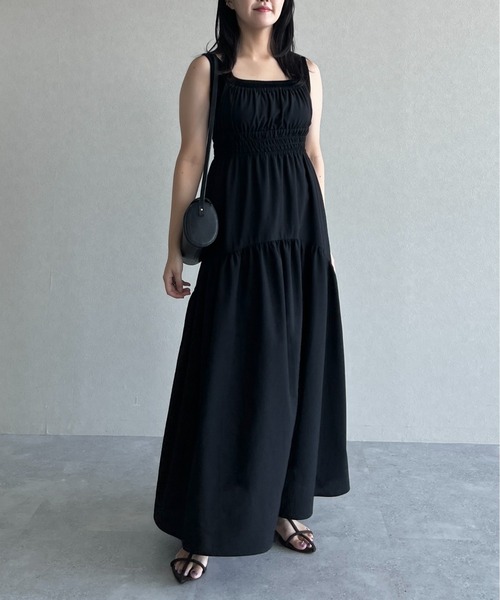 mysty woman（ミスティウーマン）の「【WEB限定】2WAYシアーベロアタンク 594112（タンクトップ・レディース・ブラック/ブラウン/ボルドー/カーキ・FREE）」の8枚目の写真