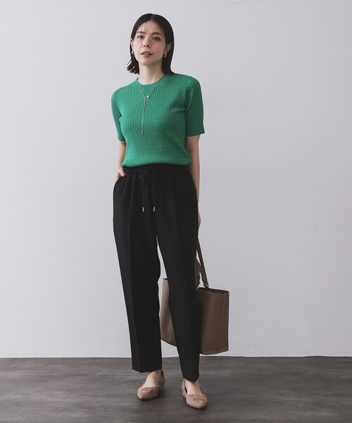 OPAQUE.CLIP（オペークドットクリップ）の「ストレッチ美脚イージーテーパードパンツ【防シワ/洗濯機洗い可】（その他パンツ・レディース・ブラウン系/グレー/ブラック・38/40/42/34/36）」の11枚目の写真