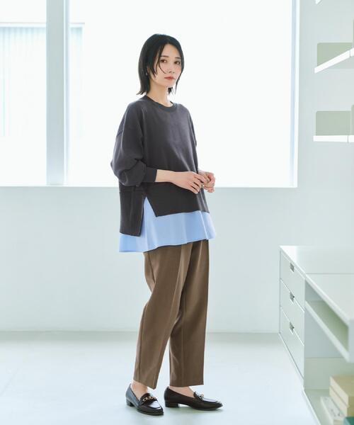 OPAQUE.CLIP（オペークドットクリップ）の「ストレッチ美脚イージーテーパードパンツ【防シワ/洗濯機洗い可】（その他パンツ・レディース・ブラウン系/グレー/ブラック・38/40/42/34/36）」の14枚目の写真