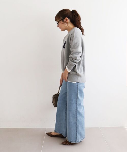 le.coeur blanc（ルクールブラン）の「《手洗い可能》サガラ刺繍クループルオーバー（ニット/セーター・レディース・レッド/ネイビー/キャメル/グレー/アイボリー・38）」の7枚目の写真