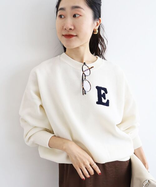 le.coeur blanc（ルクールブラン）の「《手洗い可能》サガラ刺繍クループルオーバー（ニット/セーター・レディース・レッド/ネイビー/キャメル/グレー/アイボリー・38）」の10枚目の写真